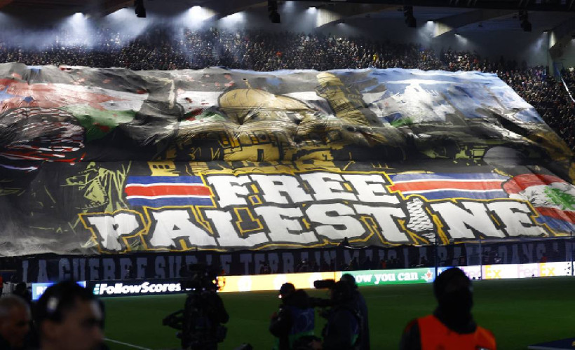 Şampiyonlar Ligi'nde 'Özgür Filistin' pankartı: Fransa İçişleri Bakanı ateş püskürdü, UEFA 'cezalık bir durum yok' dedi