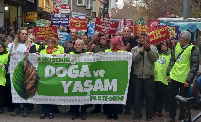 Eskişehir'de maden projeleri protesto edildi: 'Doğamız ve yaşam alanlarımız tehdit altında'