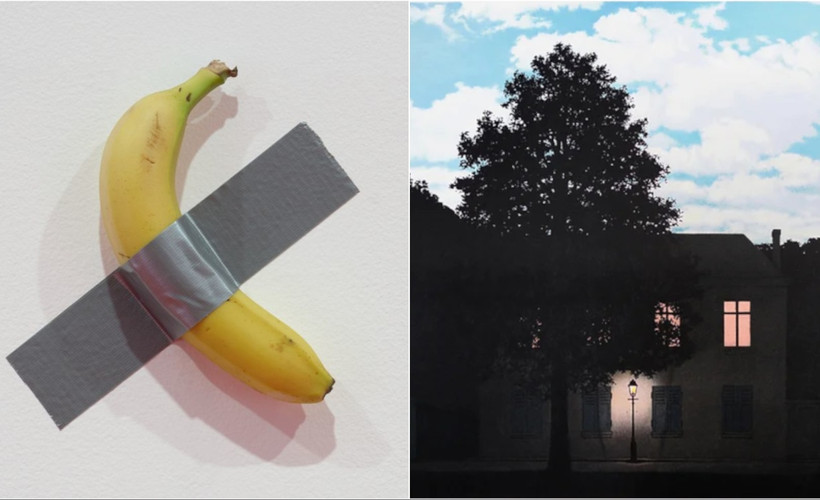 'Duvara bantlı muz' 6,2 milyon dolara satıldı, Ertegün'ün Magritte tablosu da rekor kırdı