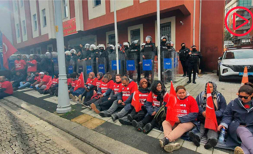 Polonez işçilerine yine polis engeli: Oturma eyleme başlatıldı