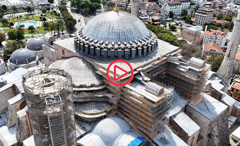 Ayasofya'nın kubbesi restorasyon için sökülecek