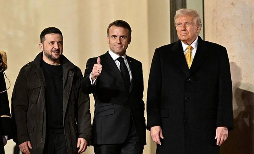 Macron - Trump'ın Paris'teki görüşmesine Zelenskiy de katıldı