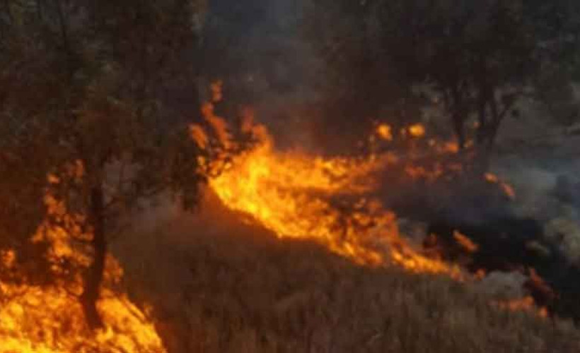 Operasyon bölgesinde yangın
