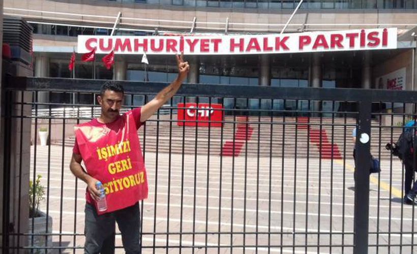 CHP önünde açlık grevi yapan Kılıç gözaltına alınıp serbest bırakıldı