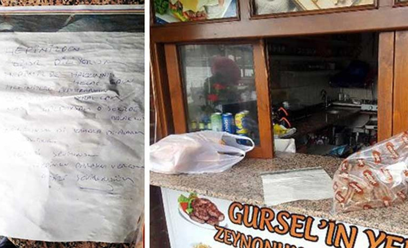 Soyduğu dükkana not bıraktı: Hepinizi seviyorum