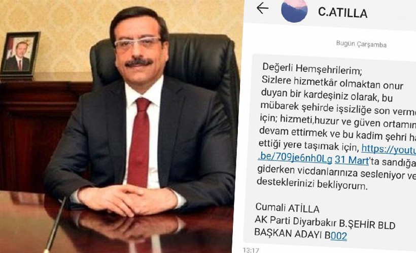 Kayyım yasağa rağmen belediyenin SMS sistemi ile oy istedi