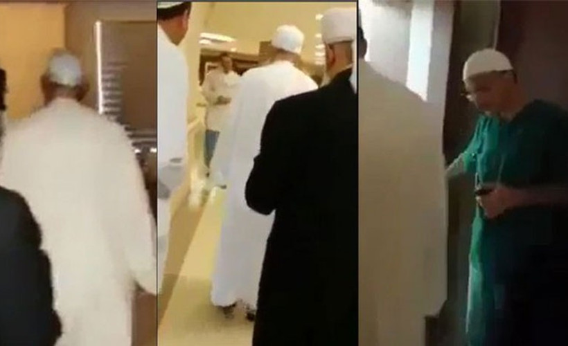 Menzil şeyhi hastane teftiş etti: Takkeli doktorlar el pençe divan durdu