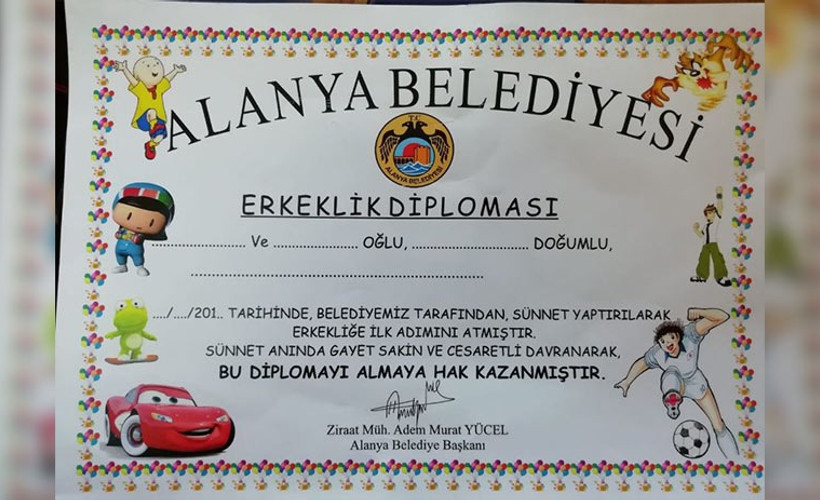 Belediye çocuklara 'erkeklik diploması' verdi