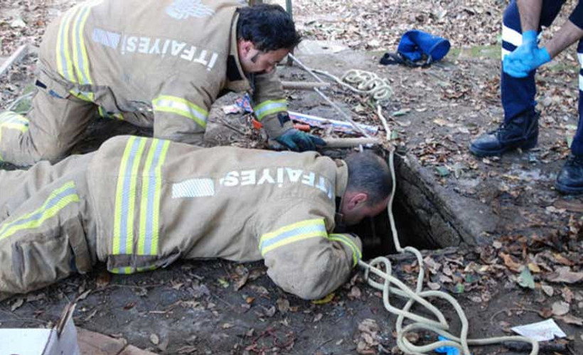 Kadıköy'de 15 metrelik kuyuya düştü