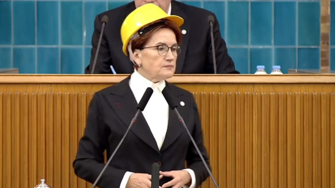 Akşener kürsüye madenci baretiyle çıktı: Bartın'da yaşanan katliamın hesabını soracağız