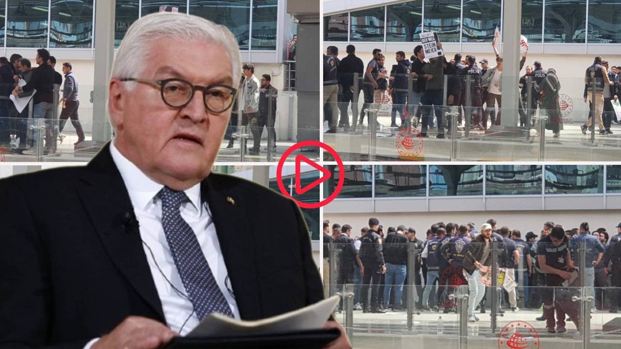 Almanya Cumhurbaşkanı Steinmeier'a Sirkeci Garı’nda Filistin protestosu: 'Soykırım suçlusu katil Almanya'