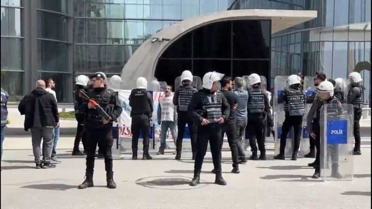 Eylem yapan İstanbul Finans Merkezi şantiyesi işçileri gözaltına alındı