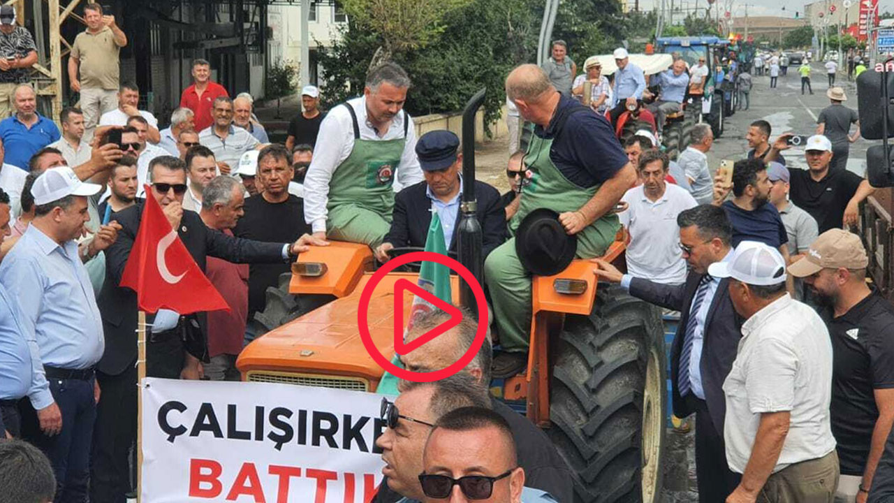 Özgür Özel'den buğday mitingi: Kasket taktı, traktöre bindi