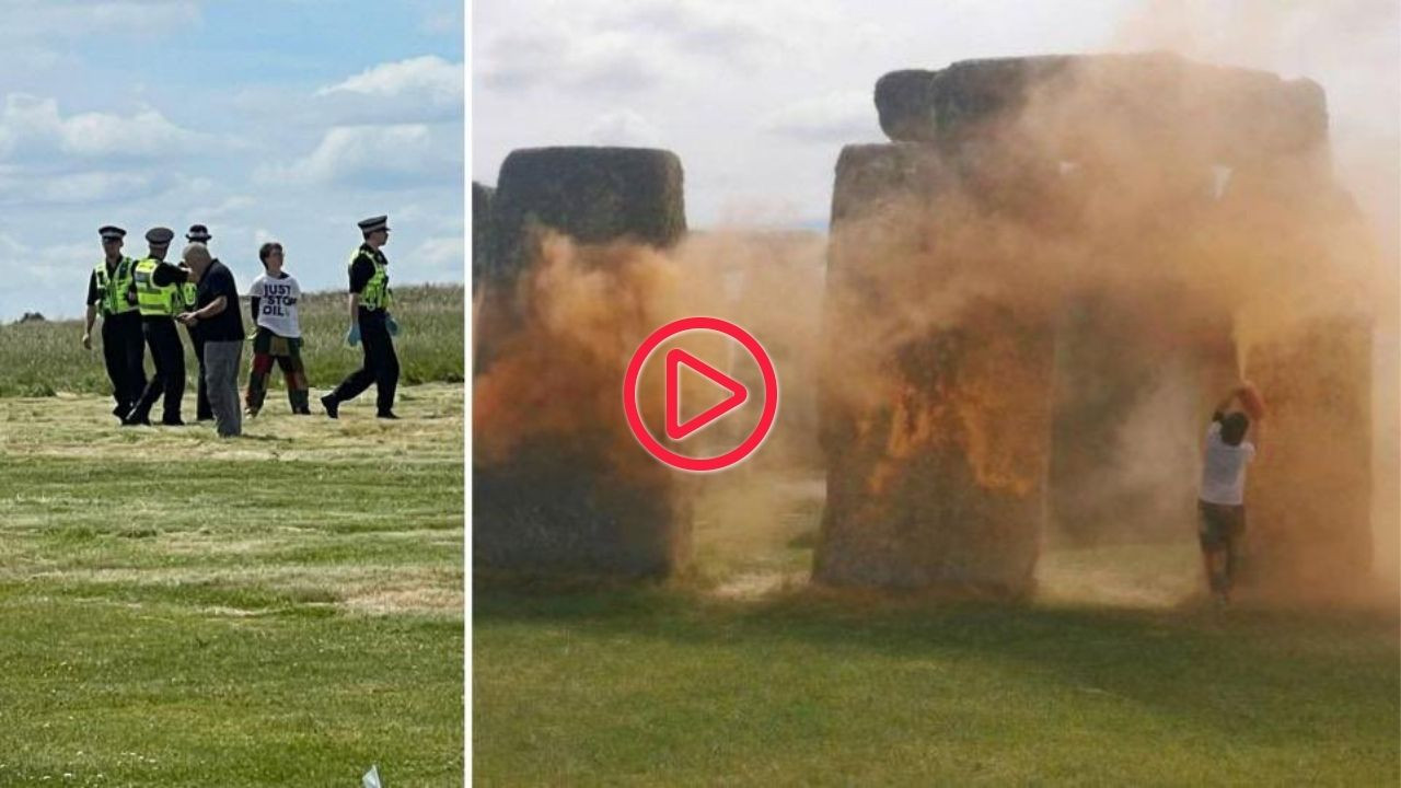 Çevreci aktivistler Stonehenge'i boyadı: İki kişi gözaltına alındı