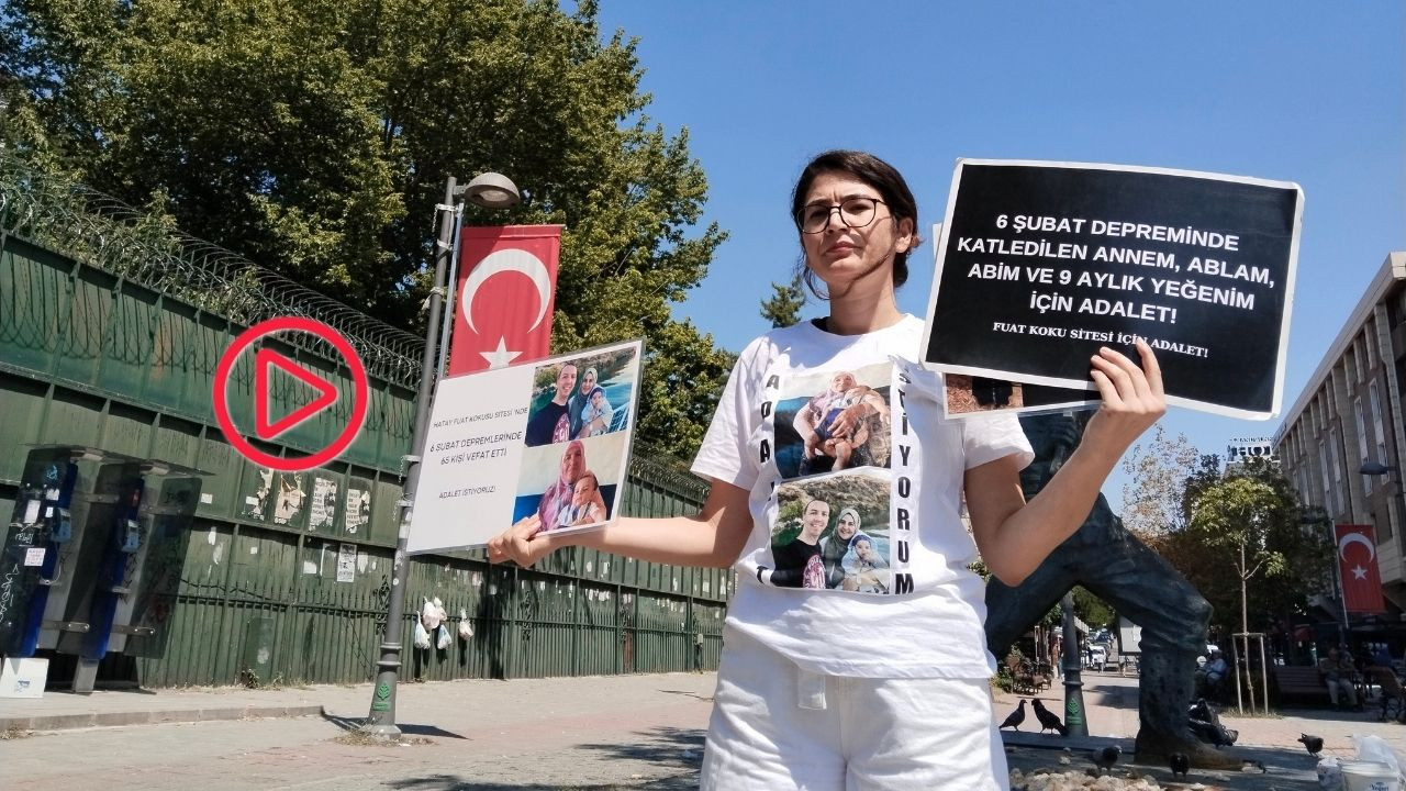 Depremzede Döne Kaya'nın adalet nöbeti 15. haftasında: 'Japonya'da 53 bin insan ölecek mi?'