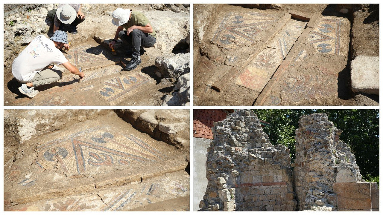 Ordu Fatsa'da, tarihi iki manastırda yapılan kazılarda in- situ mozaiğine ulaşıldı