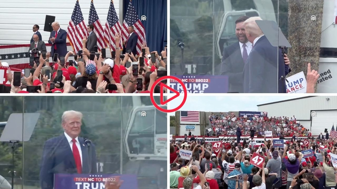 Suikast girişimi sonrası ilk miting: Trump, Kuzey Carolina'da kurşun geçirmez cam ardından konuştu