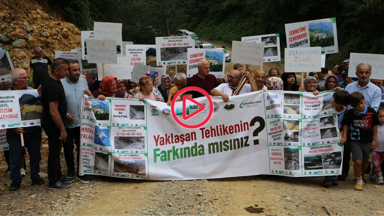 Giresun’un Çatalağaç'ta madencilik faaliyetine protesto: 'Bizim gidecek başka yerimiz yok'