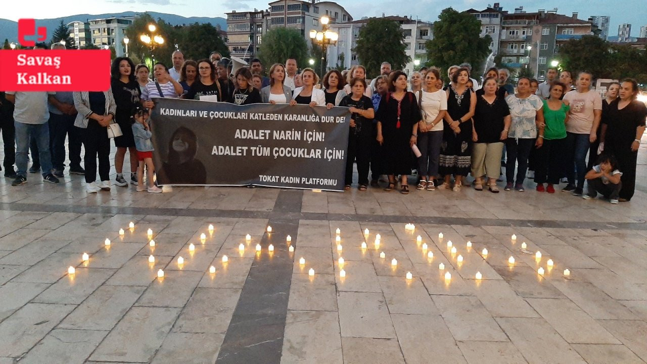 Narin için Tokat'ta eylem: 'Çocukları katleden karanlığa dur de'