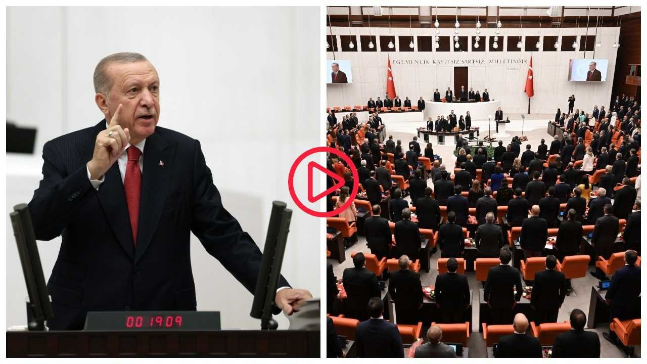 Meclis açılışı: CHP'liler Erdoğan'ı ayakta karşıladı