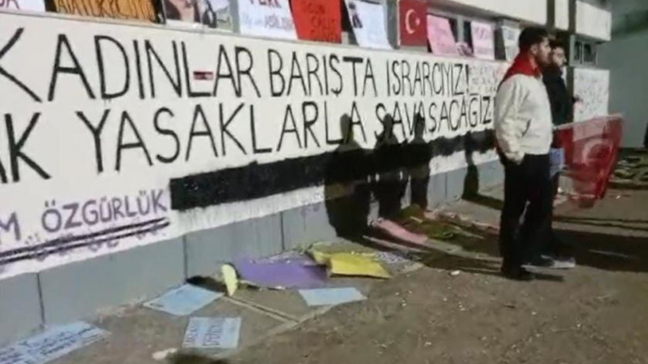 Ülkücüler ODTÜ’de ‘Kadın Duvarı'na saldırdı, Kürtçe dövizler yırtıldı